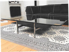 table basse de salon DIESIS B§B à 2 niveaux verre transparrent et cuir noir 