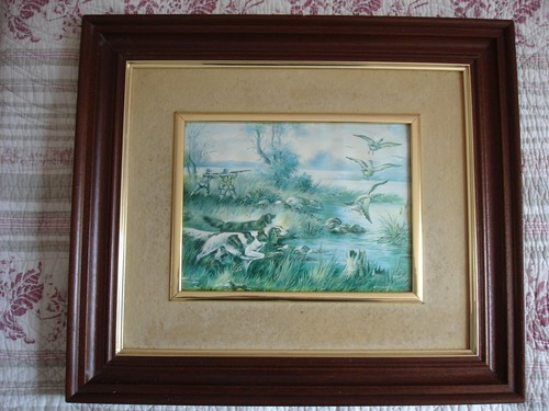 Tableau scène chasse sur - scène, de