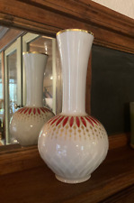Vase en porcelaine, Bavaria Germany, " Schumann- Arzberg " , rouge et doré 1960