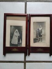 Ancien double cadre photo pliable en bois du XIX siècle  