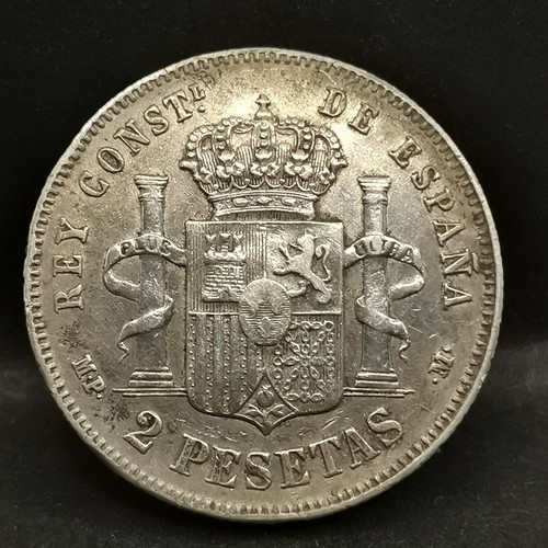 Pesetas argent 1889 alphonse - 2,
