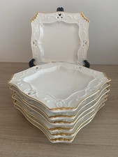 Lot De 7 assiettes à dessert carré en porcelaine Chriss G. collection