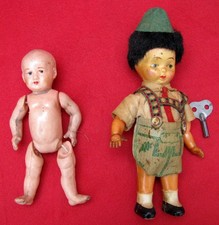 JOUETS ANCIENS CELLULOÏD POUPON Petit Colin   et TYROLIEN DANSEUR mécanique