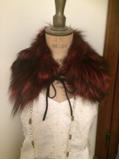Tour De Cou Écharpe Fourrure Style Renard Coloris Rouge Vintage Bel Effet France