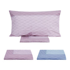 Set Draps Coton Lit 1 Carré Unique Taie D'Oreiller À Fantaisie Vagues Rose Bleu