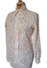 Chemise Chemisier femme Vintage 70 blouse shirt T.38 M