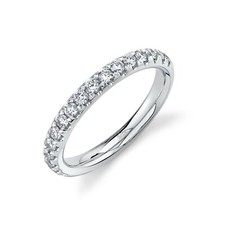 Femmes Diamant Mariage Anniversaire Ring14K or Blanc Bande Rond Naturel 0.50CT