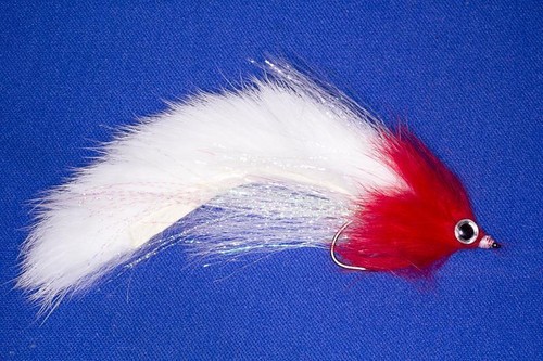 Mouche streamer blanc rouge - mouche,
