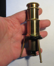 RARE MODELE ANTIQUE MICROSCOPE BOTANISTE ? BRASS FRANCE POCKET