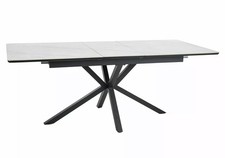 À Manger Laguna Cuisine Céramique 160-200x90x76cm Blanc Marbre Noir Télescopique