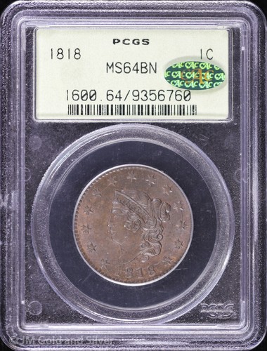 1818 coronet head large - 1818, 1c