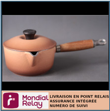 CASSEROLE EN FONTE ÉMAILLÉ AVEC SON COUVERCLE LE CREUSET -  Diamètre : 14 cm