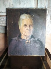 Tableau Ancien Huile Portrait Vieille Femme Signé daté 1922 école française ?