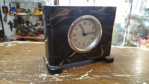 Reveil ancien marbre noir made - marbre,