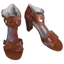 ACCESSOIRE DIFFUSION, sandales femme à talons en cuir camel, taille 40