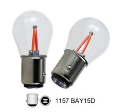 2x Ampoules LED P21/5W BAY15D COB Rouge feux de recul frein stop Veilleuses