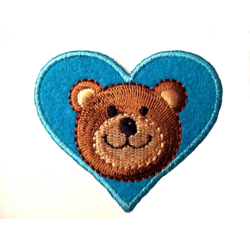 Sticker ecusson coeur ourson - sticker,