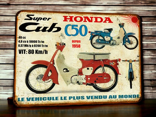 Plaque métal honda - honda, cub