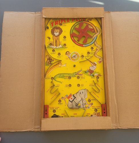 Ancien flipper bois carton - bois,