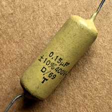 1 Condensateur MULLARD MUSTARD C296 NOS 150nF 10% - 400V - 0.150uF - 150000pF