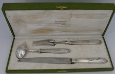 Beau service à découper, gigot 3 pièces de style Empire, argent Minerve, Coignet