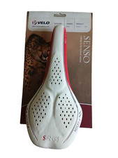Selle Velo Senso Miles VL-1261 Blanche Rouge Nouvelle Gel -RMS