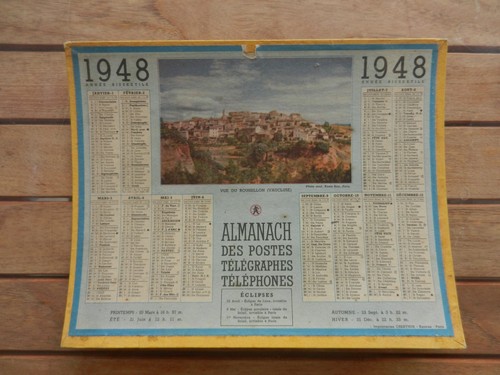 Calendrier des postes - calendrier, (ptt)
