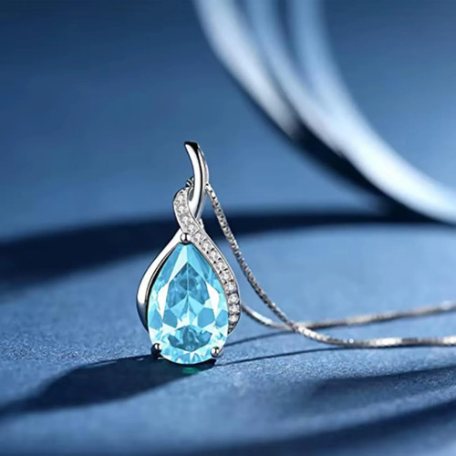 Collier topaze goutte argent - topaze,
