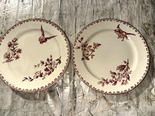 2  ASSIETTES  A  DESSERT  SARREGUEMINES  DÉCOR  FAVORI  ROUGE