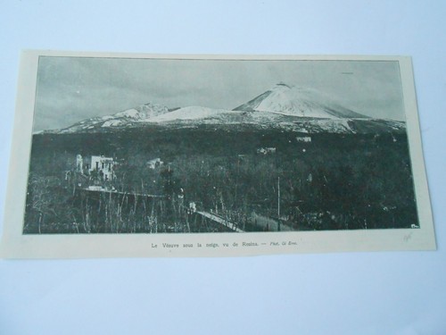 1906 gravure print vésuve - le,
