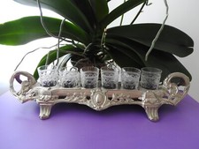 6 Gobelets en cristal gravé