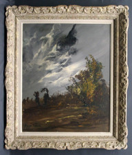 Tableau vers 1950 paysage par