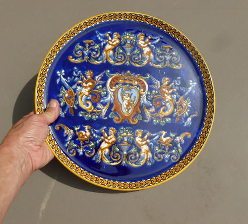 Plat rond faience gien - rond, en