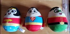 Lot peluche DC Super Heroes - Wonder woman Superman Robin - forme Oeuf - Neuf 