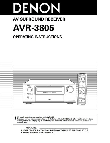 Denon avr 3805 - avr-3805, receiver