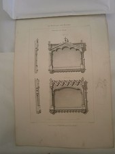 Planche gravure mobilier d'église  chemin de croix du XIII°