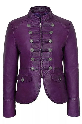 Veste cuir agneau violet - en, d'agneau