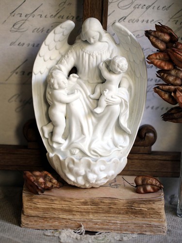Antique french porcelain font - antique,