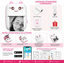 Mini imprimante portable - , sans