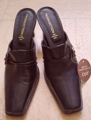 Mules sabots noirs - en, cuir