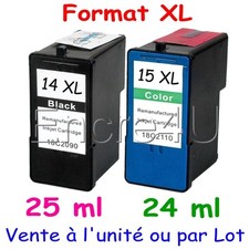 Cartouches d'encre remanufacturées pour imprimantes Lexmark : série 14 XL 15 XL