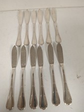 12 couteaux à poisson CHRISTOFLE modèle RUBANS CROISÉS métal argenté 21 cm