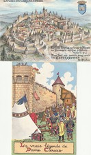 2 cartes Barday sur Carcassonne, dont illustrateur Marcel JeanJean