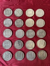 20 Pièces Française de 20 Francs TURIN 1929 1933 1934 1938 en Argent