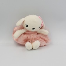 Doudou lapin chien blanc robe