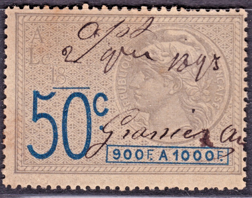Timbre france 1891 fiscal - timbre,