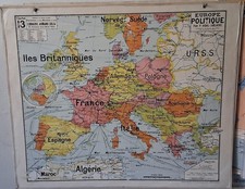 Ancienne carte scolaire Vidal Lablache N°13 Europe politique