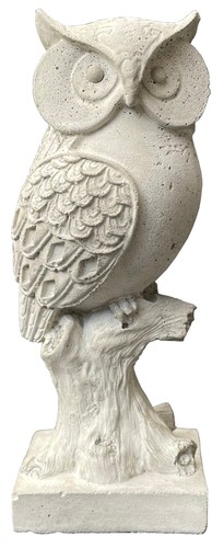 Statuette béton chouette - statuette,