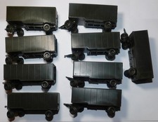 ROCO MINITANKS HO réf 164 . 9 x REMORQUE FERMEE AVEC TIMON