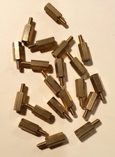20 Entretoises M2,5 M/F en laiton - Tête hexagonale - L totale 15mm - 10mm + 5mm